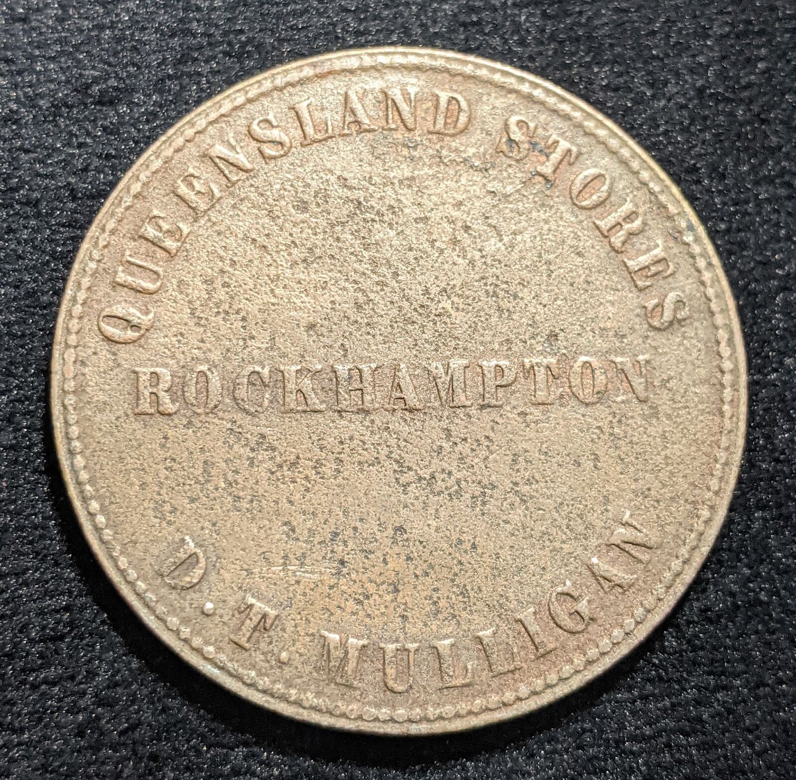 Australia 1863 Penny Token Mulligan Stores of Rockhampton R387 #177 #17C