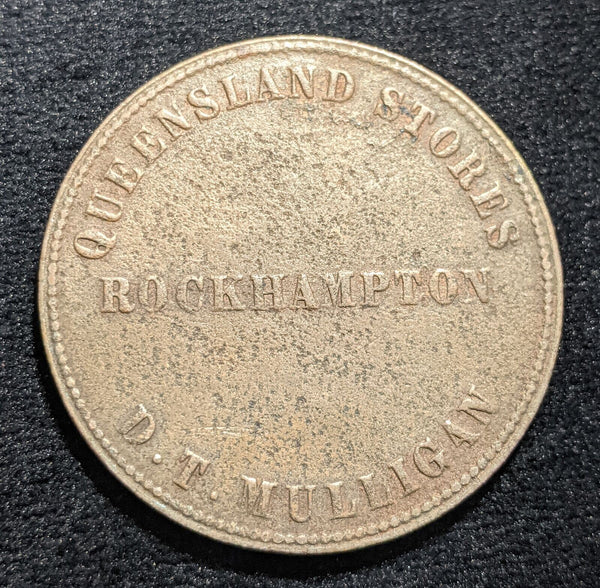 Australia 1863 Penny Token Mulligan Stores of Rockhampton R387 #177 #17C