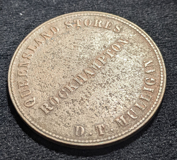 Australia 1863 Penny Token Mulligan Stores of Rockhampton R387 #177 #17C