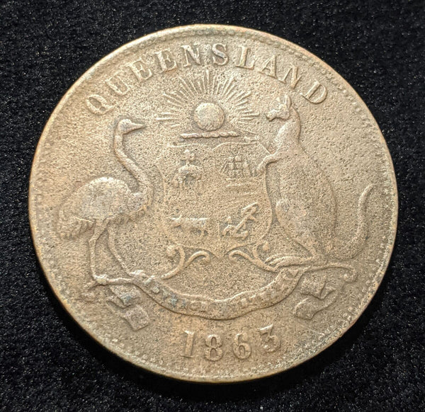 Australia 1863 Penny Token Mulligan Stores of Rockhampton R387 #177 #17C