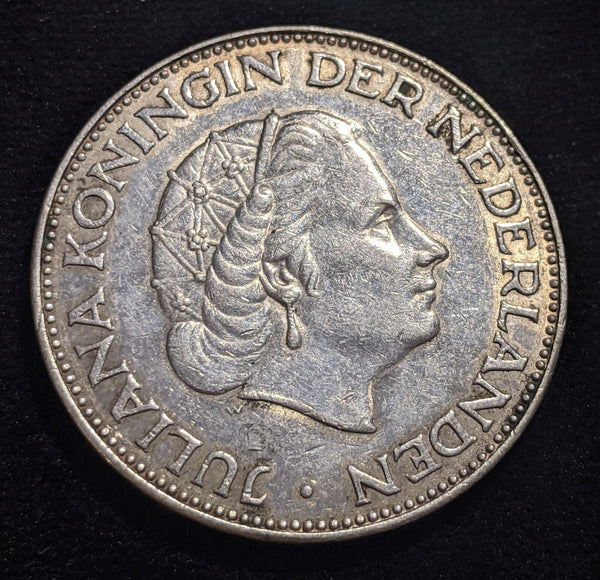 Netherlands 1959 2-1/2 Gulden KM# 185 Cleaned #304 #17C
