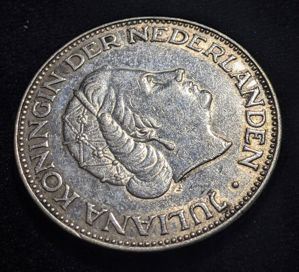 Netherlands 1959 2-1/2 Gulden KM# 185 Cleaned #304 #17C