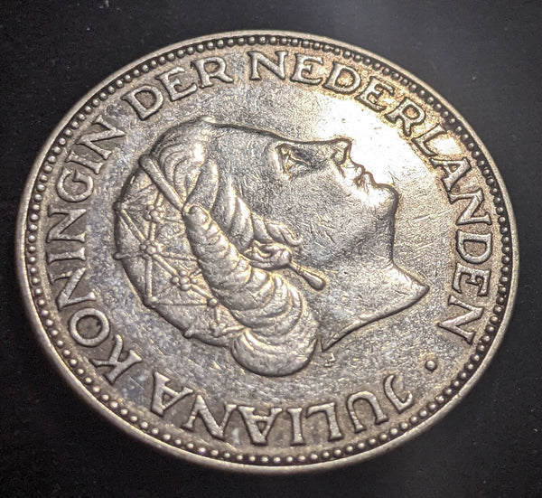 Netherlands 1960 2-1/2 Gulden KM# 185 Cleaned #317 #17C