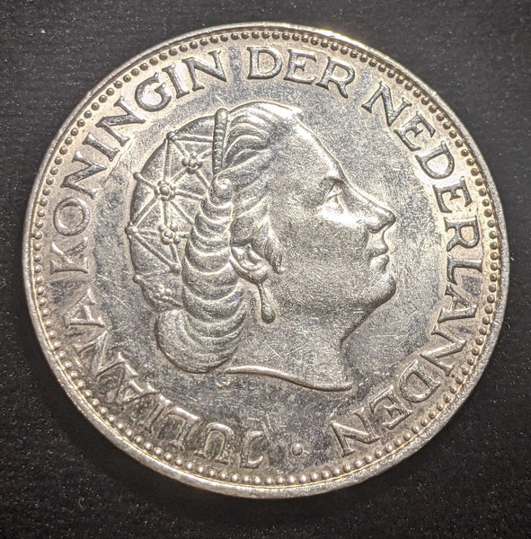 Netherlands 1961 2-1/2 Gulden KM# 185 Cleaned #340 #17B