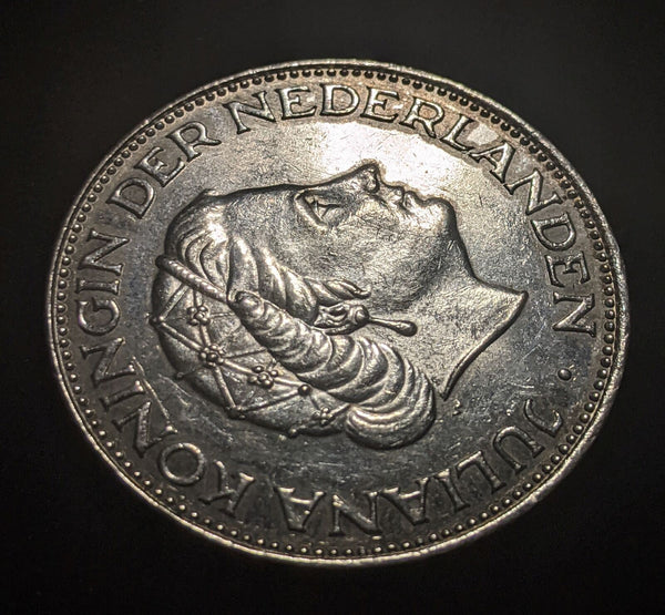 Netherlands 1961 2-1/2 Gulden KM# 185 Cleaned #340 #17B