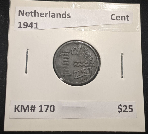 Netherlands 1941 Cent KM# 170 #175 #17B