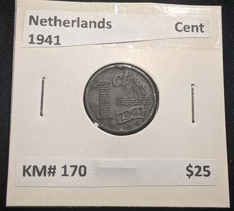 Netherlands 1941 Cent KM# 170 #175 #17B