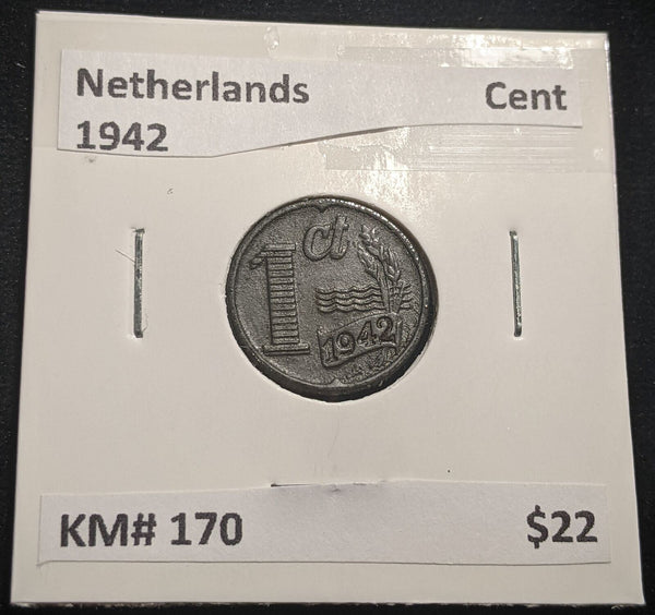 Netherlands 1942 Cent KM# 170 #178 #17B
