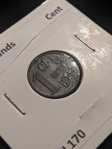 Netherlands 1942 Cent KM# 170 #178 #17B