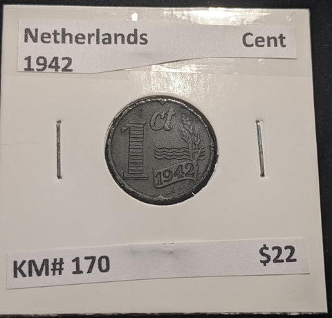 Netherlands 1942 Cent KM# 170 #145 #17B