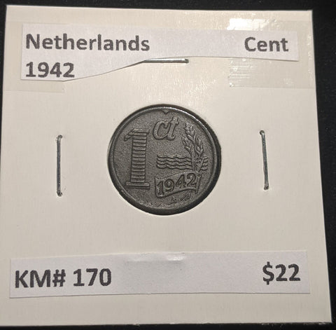 Netherlands 1942 Cent KM# 170 #148 #17B