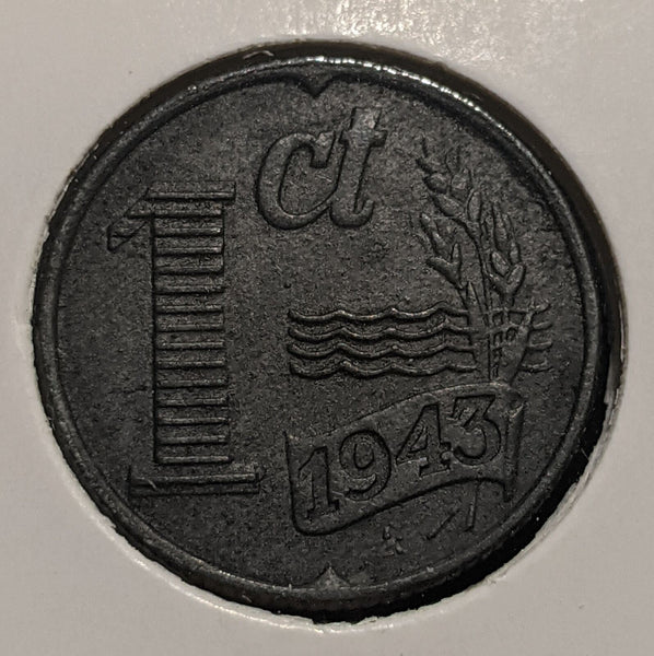 Netherlands 1943 Cent KM# 170 #194 #17B
