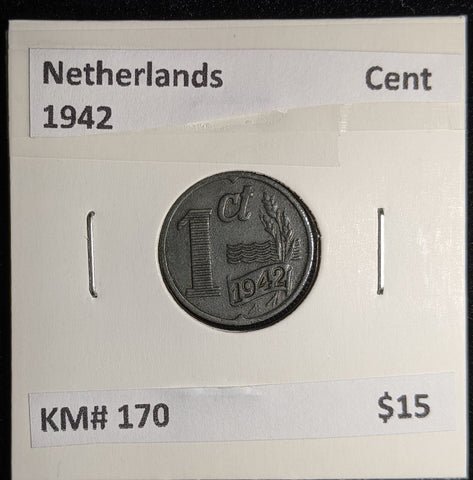 Netherlands 1942 Cent KM# 170 #188 #17B