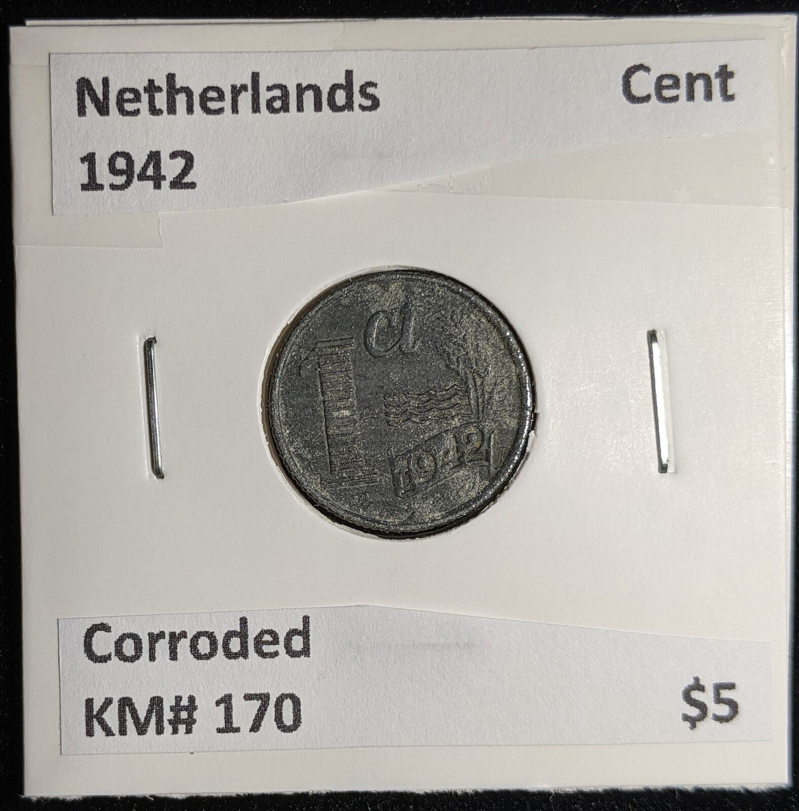Netherlands 1942 Cent KM# 170 Corroded #159 #17B