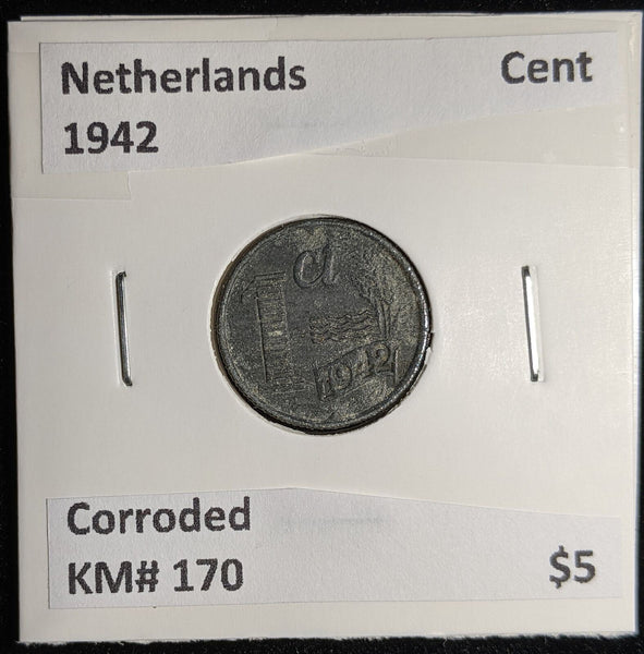 Netherlands 1942 Cent KM# 170 Corroded #159 #17B