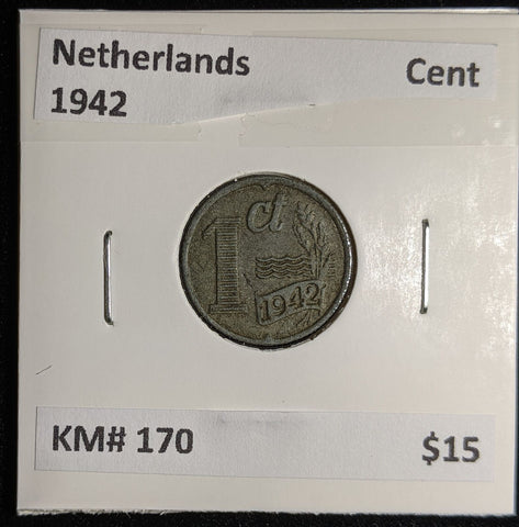 Netherlands 1942 Cent KM# 170 #184 #17B