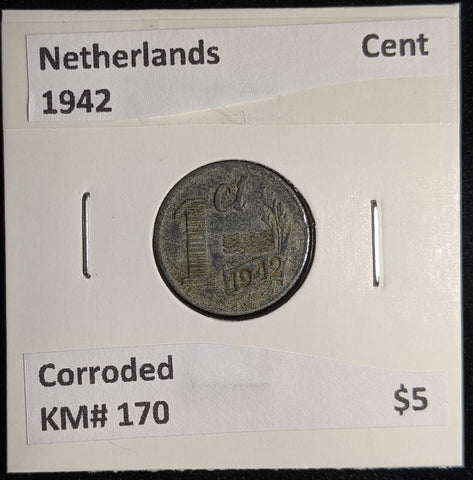 Netherlands 1942 Cent KM# 170 Corroded #144 #17B