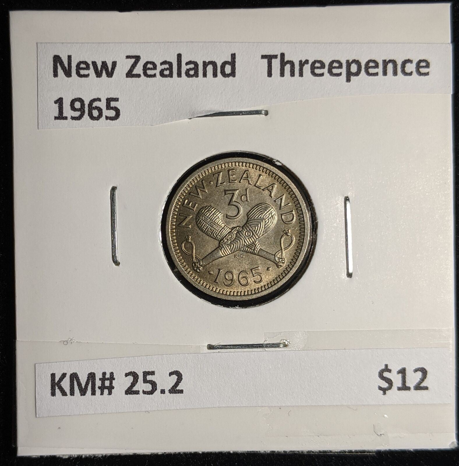 New Zealand 1965 Threepence 3d KM# 25.2 #079 #17B