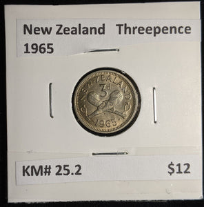 New Zealand 1965 Threepence 3d KM# 25.2 #079 #17B