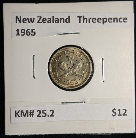 New Zealand 1965 Threepence 3d KM# 25.2 #079 #17B