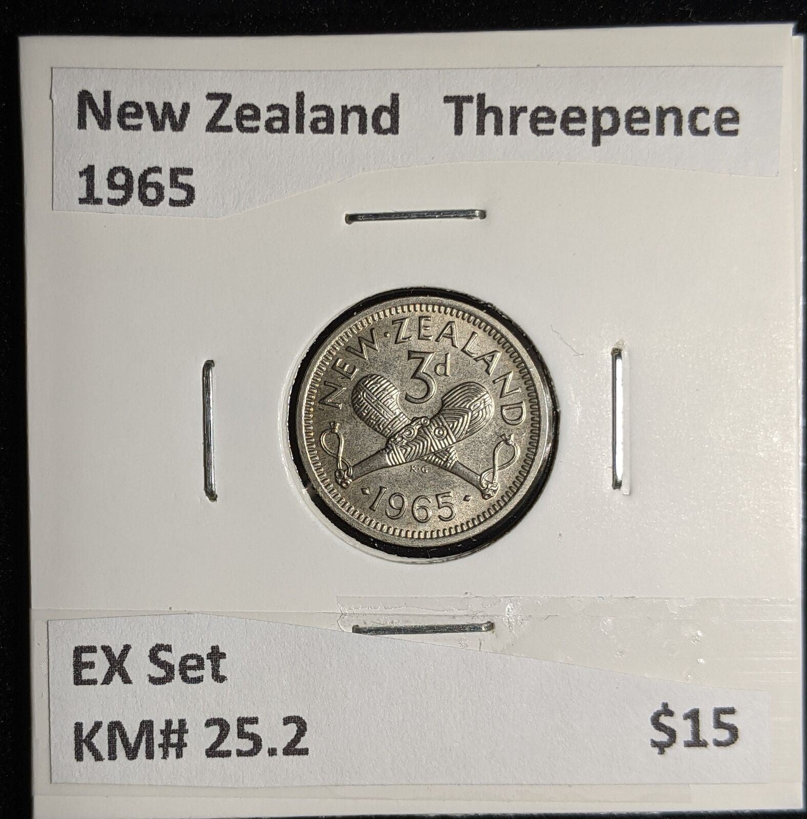 New Zealand 1965 Threepence 3d KM# 25.2 EX Set #069 #17B