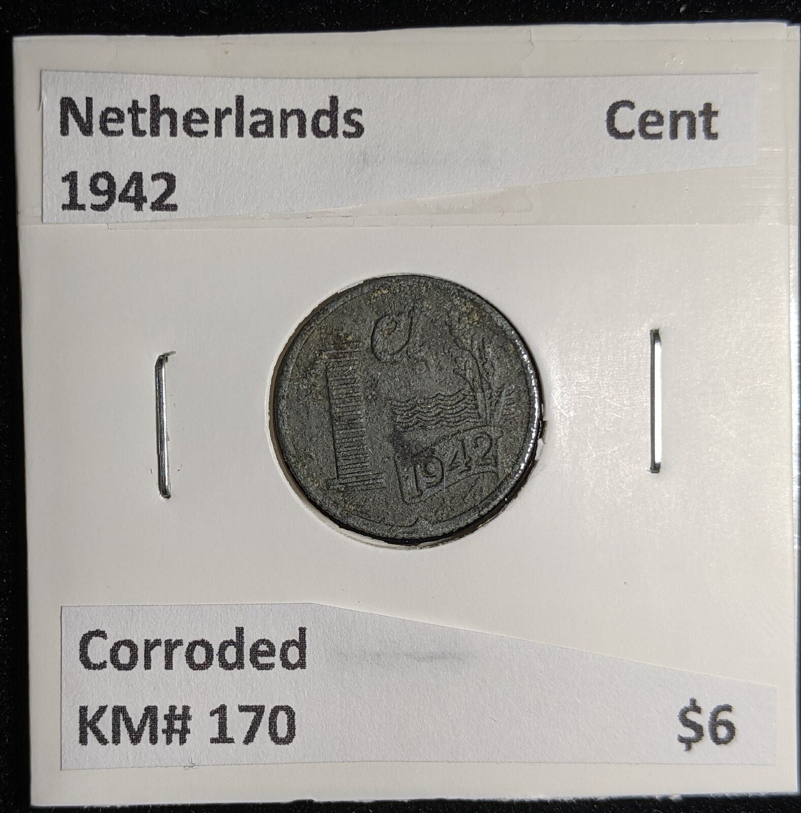 Netherlands 1942 Cent KM# 170 Corroded #101 #17B