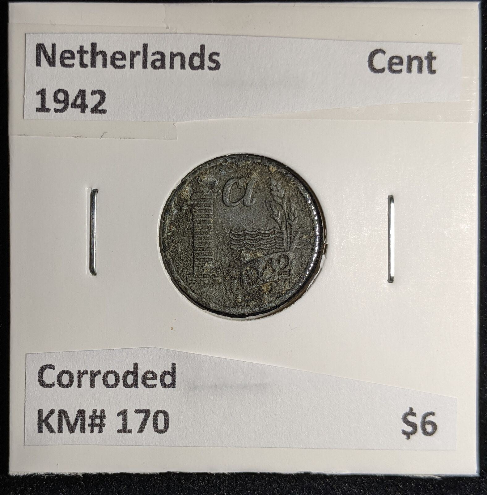 Netherlands 1942 Cent KM# 170 Corroded #126 #17B