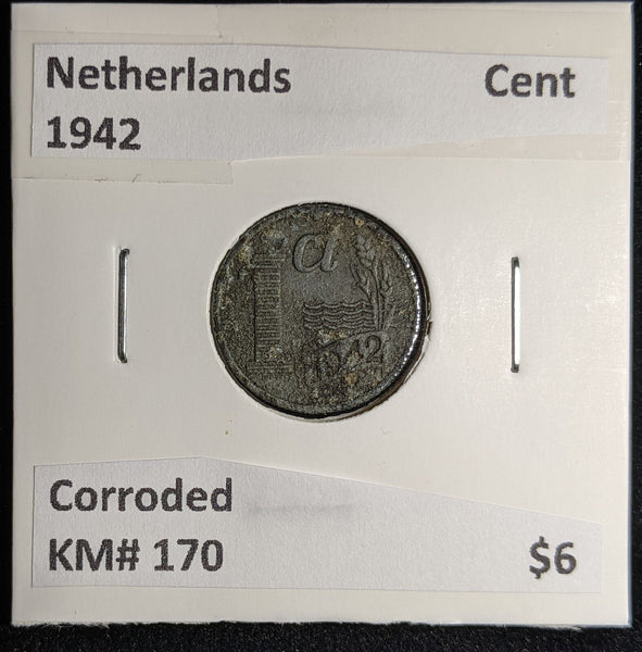 Netherlands 1942 Cent KM# 170 Corroded #126 #17B