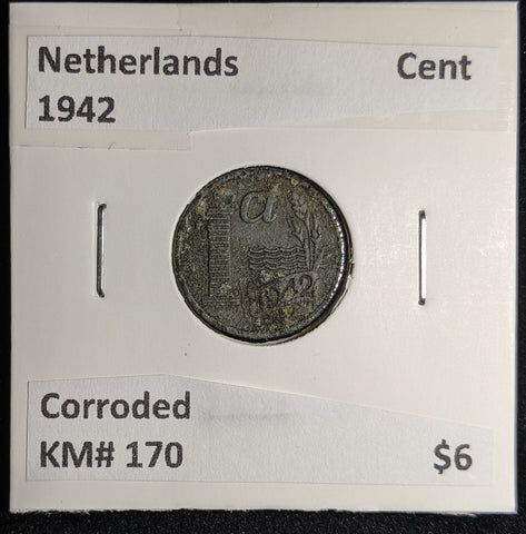 Netherlands 1942 Cent KM# 170 Corroded #126 #17B