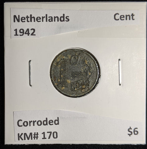 Netherlands 1942 Cent KM# 170 Corroded #104 #17B