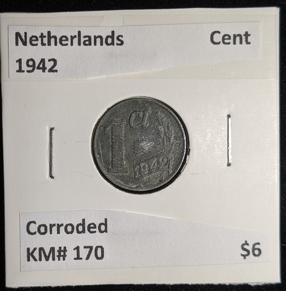 Netherlands 1942 Cent KM# 170 Corroded #120 #17B