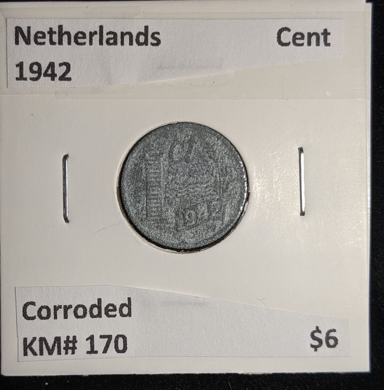 Netherlands 1942 Cent KM# 170 Corroded #112 #17A