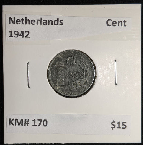 Netherlands 1942 Cent KM# 170 #116 #17A