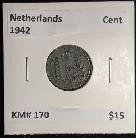 Netherlands 1942 Cent KM# 170 #143 #17A