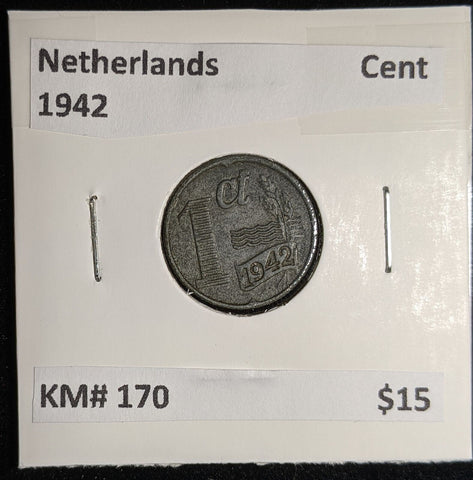 Netherlands 1942 Cent KM# 170 #212 #17A