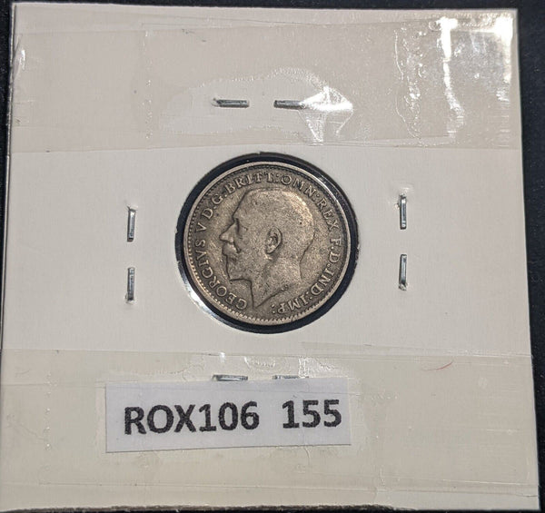 Great Britain 1917 Threepence 3d KM# 813 Cleaned #155  #19C