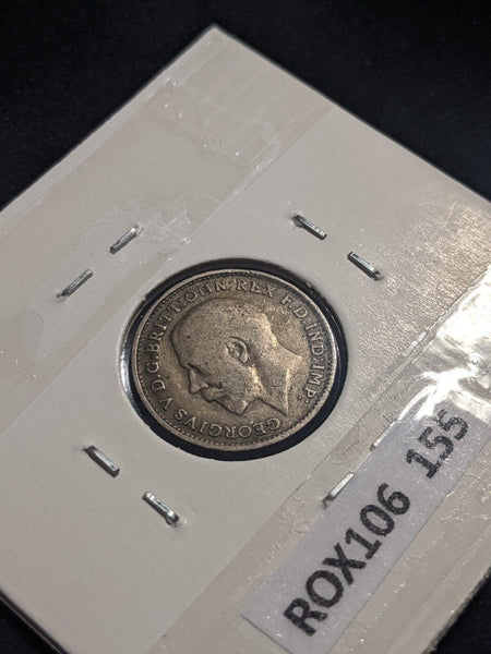 Great Britain 1917 Threepence 3d KM# 813 Cleaned #155  #19C