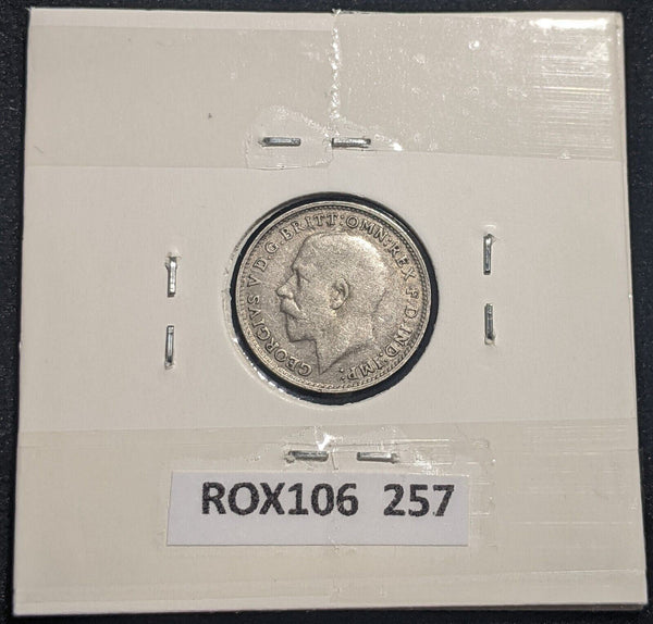 Great Britain 1917 Threepence 3d KM# 813 Cleaned #257  #19C