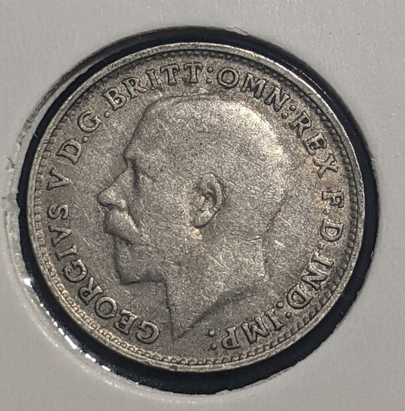 Great Britain 1917 Threepence 3d KM# 813 Cleaned #257  #19C