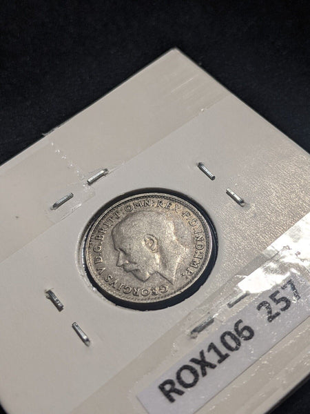 Great Britain 1917 Threepence 3d KM# 813 Cleaned #257  #19C