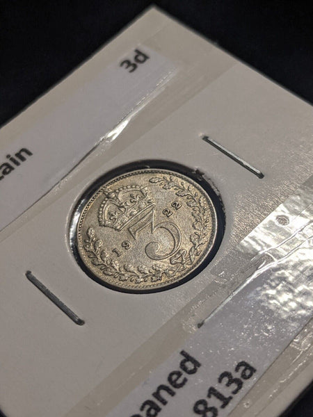 Great Britain 1922 Threepence 3d KM# 813a Cleaned #334   #19C