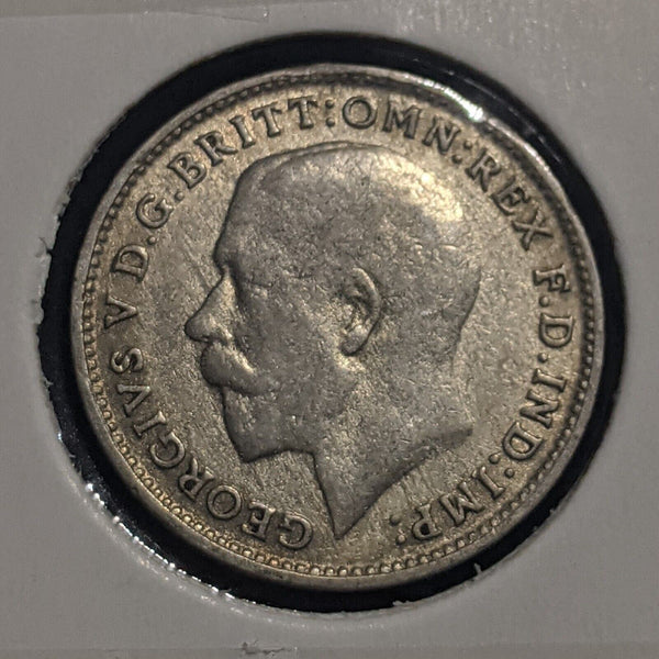 Great Britain 1922 Threepence 3d KM# 813a Cleaned #334   #19C