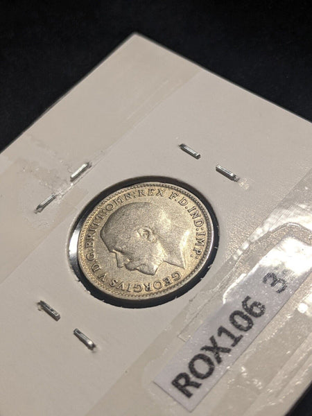 Great Britain 1922 Threepence 3d KM# 813a Cleaned #334   #19C