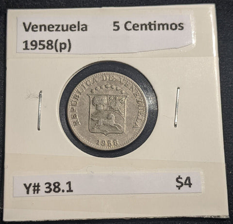 Venezuela 1958(p) 5 Centimos Y# 38.1 #19C