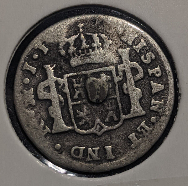 Chile 1814 FJ Real KM# 65 Dameged ex pin #022 #19A
