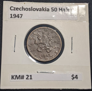 Czechoslovakia 1947 50 Haleru KM# 21  #19A