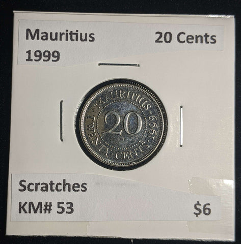 Mauritius 1999 20 Cents KM# 53 Scratches #0061 #13A