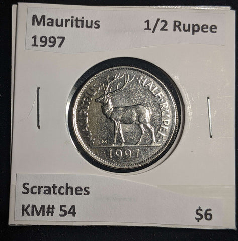 Mauritius 1997 1/2 Rupee KM# 54 Scratches #0118 #13A