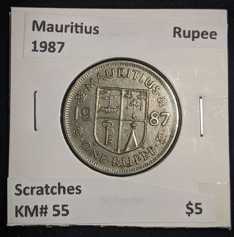 Mauritius 1987 Rupee KM# 55 Scratches #0114 #13A