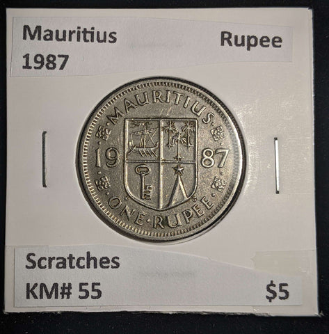 Mauritius 1987 Rupee KM# 55 Scratches #0119 #13A